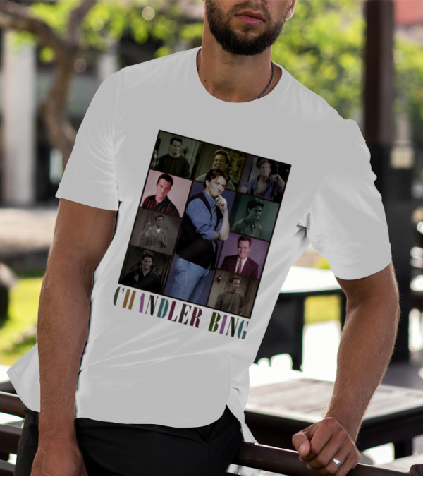 Retro Chandler Bing 90s Sweater Matthew Perry Collage T-Shirt