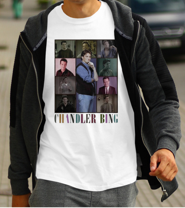 Retro Chandler Bing 90s Sweater Matthew Perry Collage T-Shirt