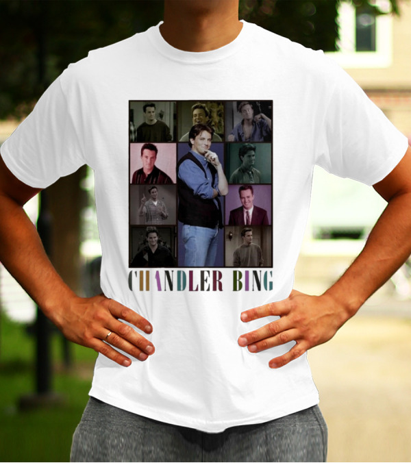 Retro Chandler Bing 90s Sweater Matthew Perry Collage T-Shirt