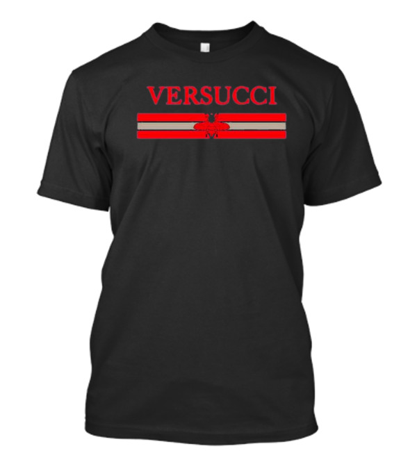 VERSUCCI Red Insect Stripe T-Shirt