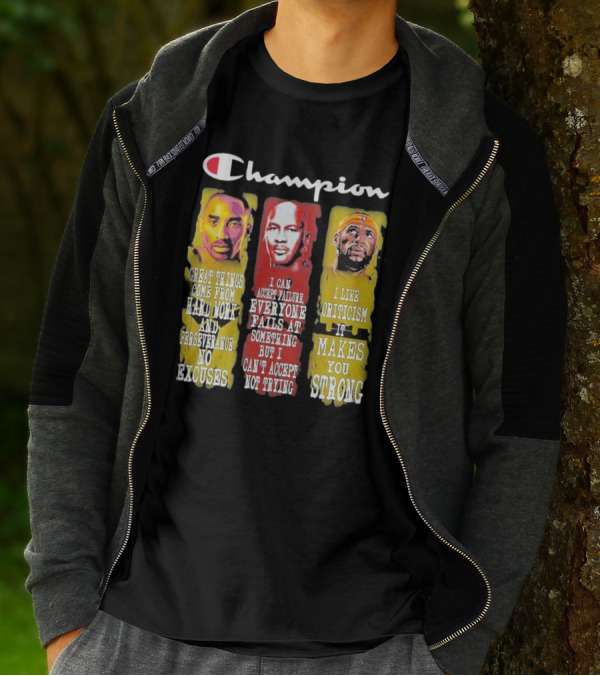 Champion Kobe Bryant LeBron James Michael Jordan Great Things Come From Hard Work T-Shirt