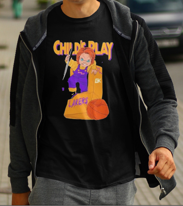 Child's Play Los Angeles Lakers Chucky Basketball Box T-Shirt