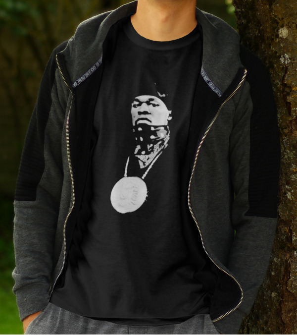 Drake Ibashar Bandana Portrait With Large Medal Necklace T-Shirt