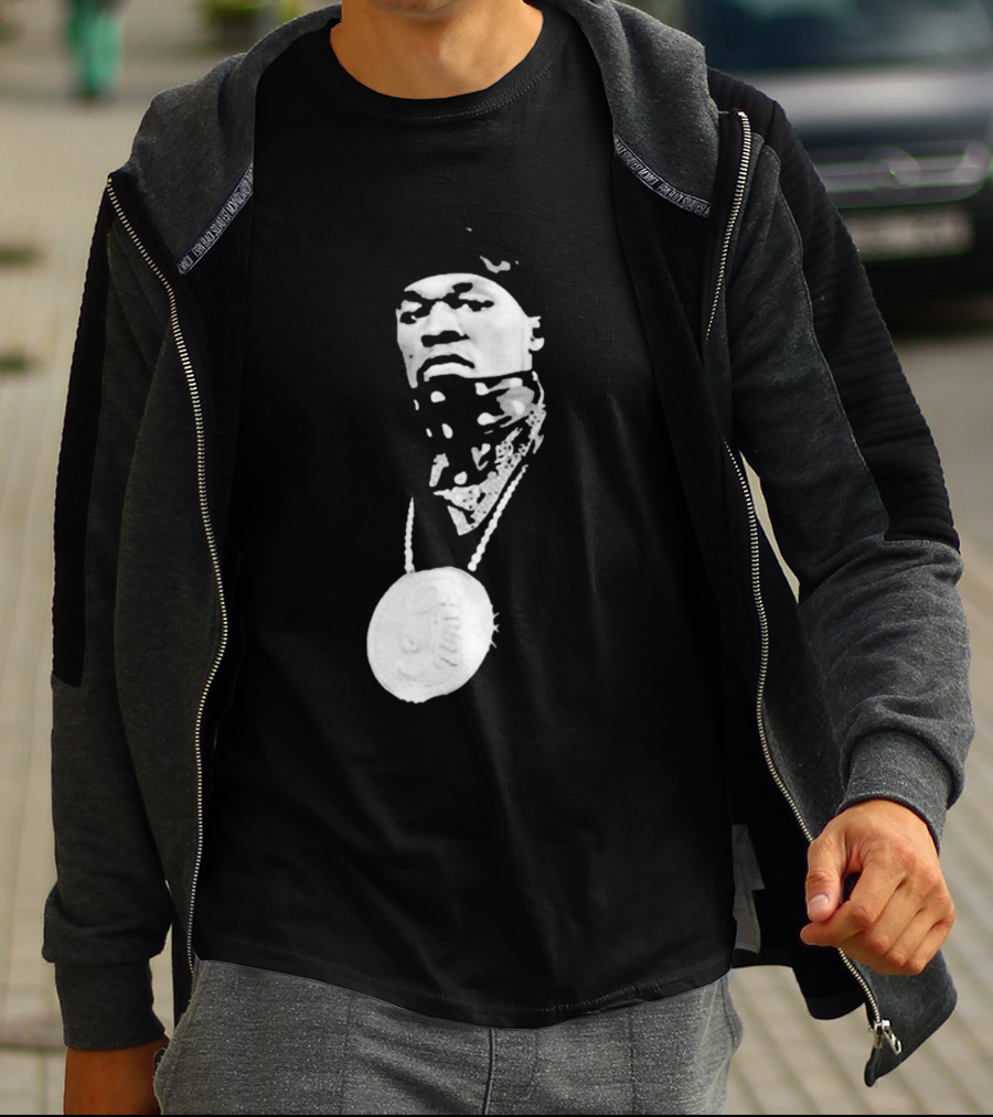 Drake Ibashar Bandana Portrait With Large Medal Necklace T-Shirt