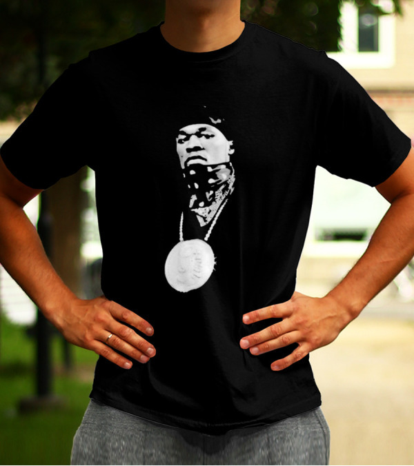 Drake Ibashar Bandana Portrait With Large Medal Necklace T-Shirt