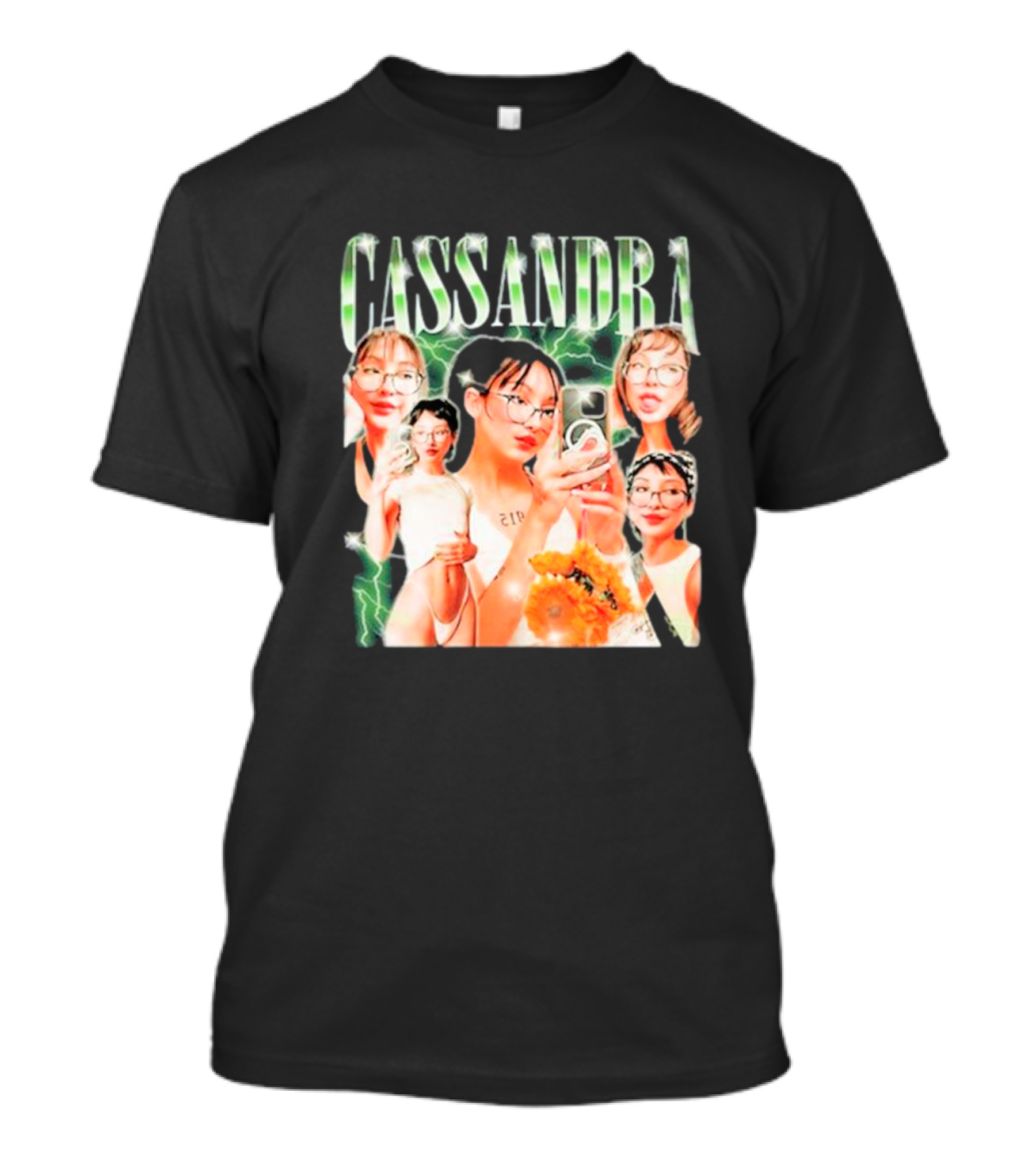 Cassandra Milkheavens Selfies 90s Aesthetic Collage With Lightning Background T-Shirt