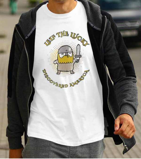 Leif The Lucky Discovered America Chibi Cute Viking T-Shirt