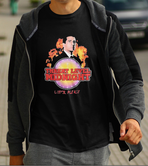 Michael Scott Threat Level Midnight Check Please The Office T-Shirt