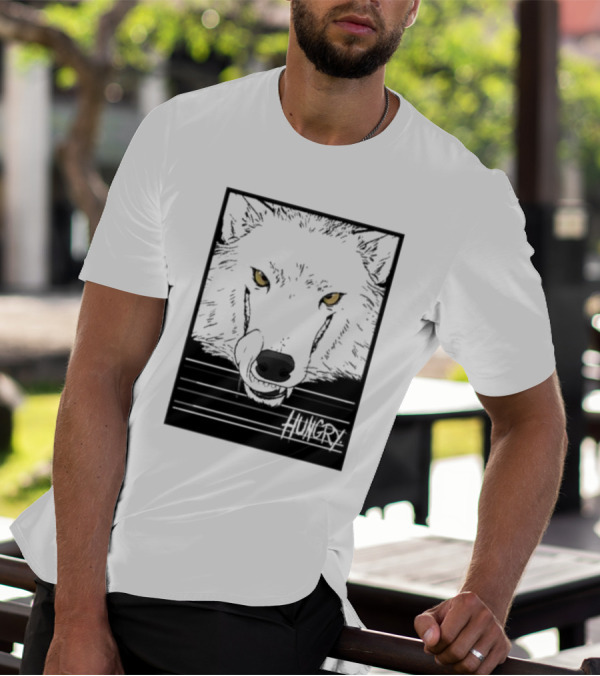 Sloshdog Hungry Wolf Face Yellow Eyes T-Shirt
