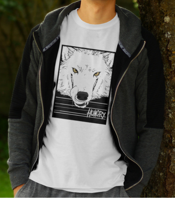Sloshdog Hungry Wolf Face Yellow Eyes T-Shirt