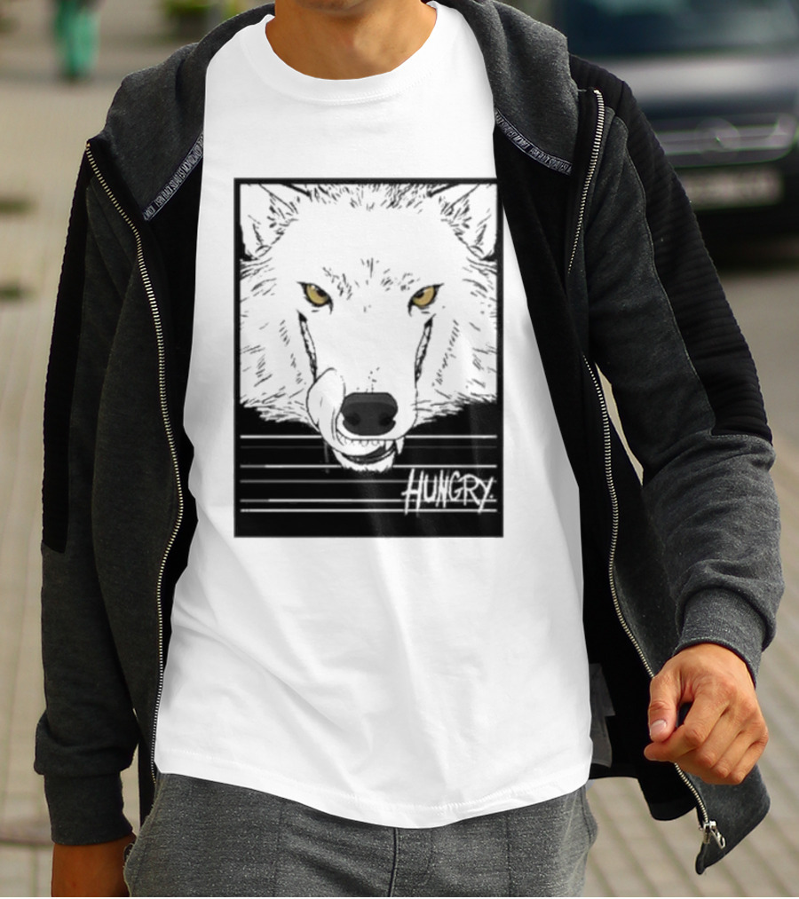 Sloshdog Hungry Wolf Face Yellow Eyes T-Shirt