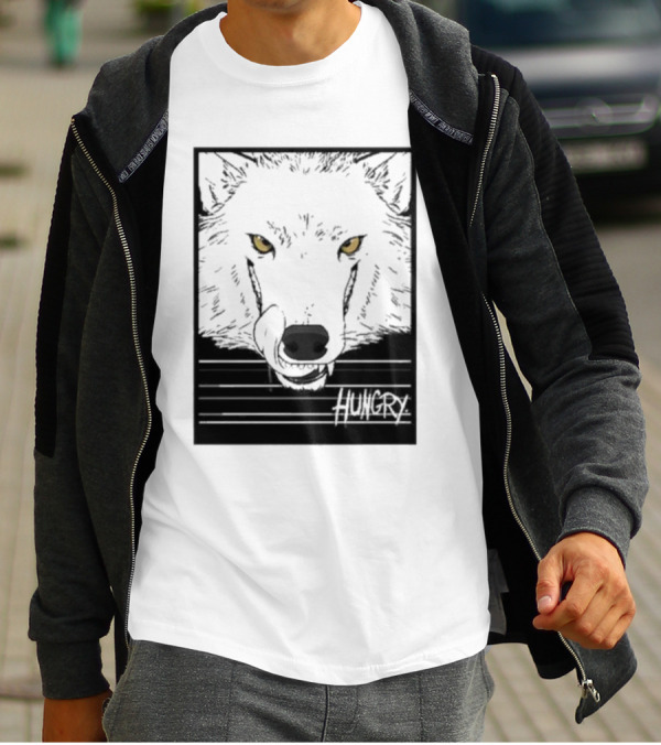 Sloshdog Hungry Wolf Face Yellow Eyes T-Shirt