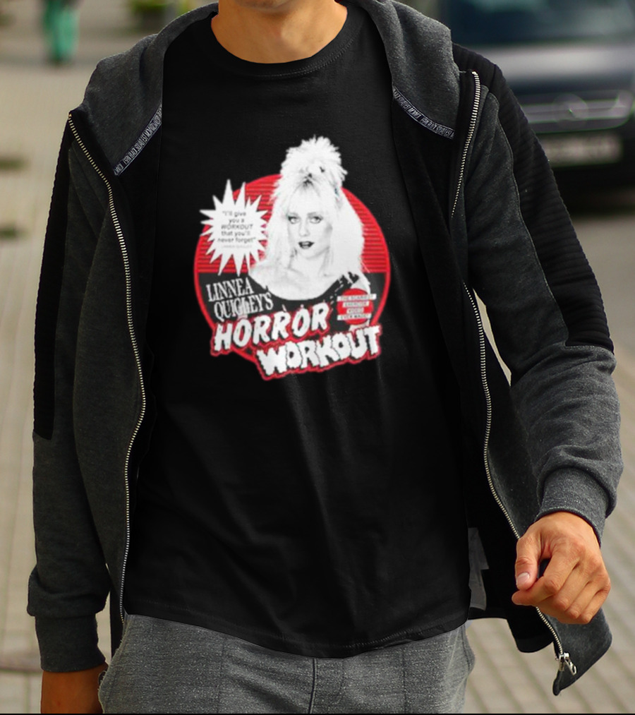 Linnea Quigley's Horror Workout Red Circle T-Shirt