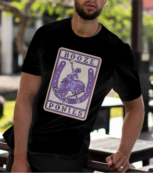 The Dozen Merch Booze Ponies Horseshoe Rider T-Shirt