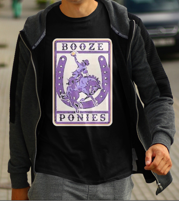 The Dozen Merch Booze Ponies Horseshoe Rider T-Shirt