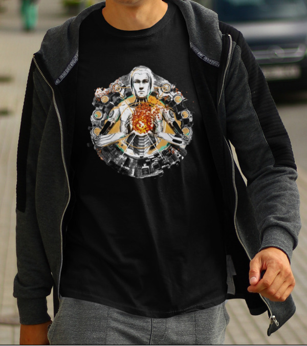 Devolver Digital The Talos Principle 2 Futuristic Robot Energy Sphere T-Shirt