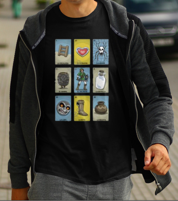 Clay Graham Art Loz Loteria La Escalera El Corazon La Araña El Barril El Valiente La Botella La Luna La Bota La Maceta T-Shirt