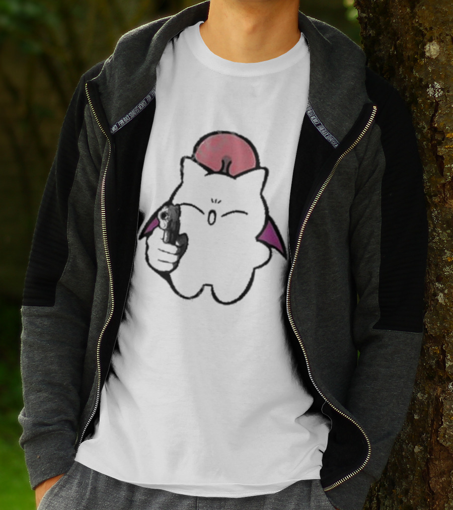 Gun Wielding Moogle By Wisdomeel T-Shirt
