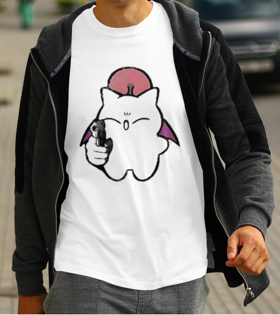 Gun Wielding Moogle By Wisdomeel T-Shirt