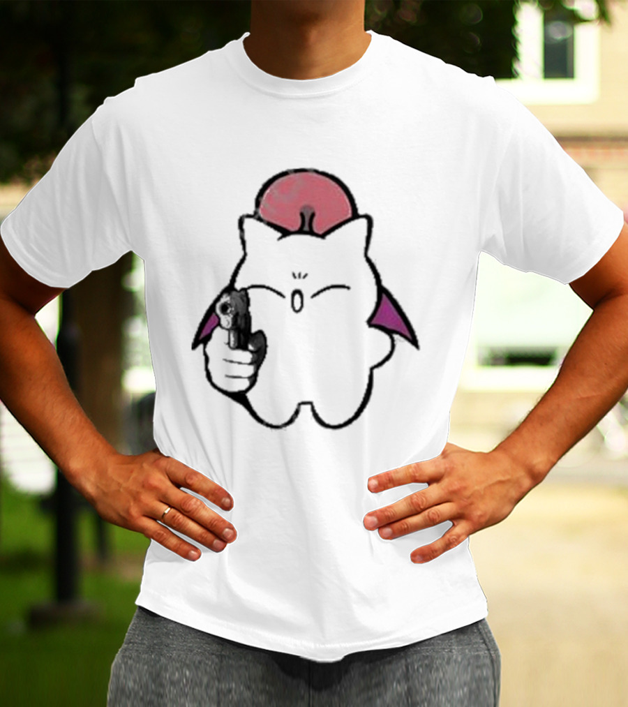 Gun Wielding Moogle By Wisdomeel T-Shirt