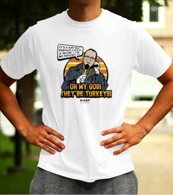 WKRP Oh My God They’re Turkeys Dark Object Parachute T-Shirt