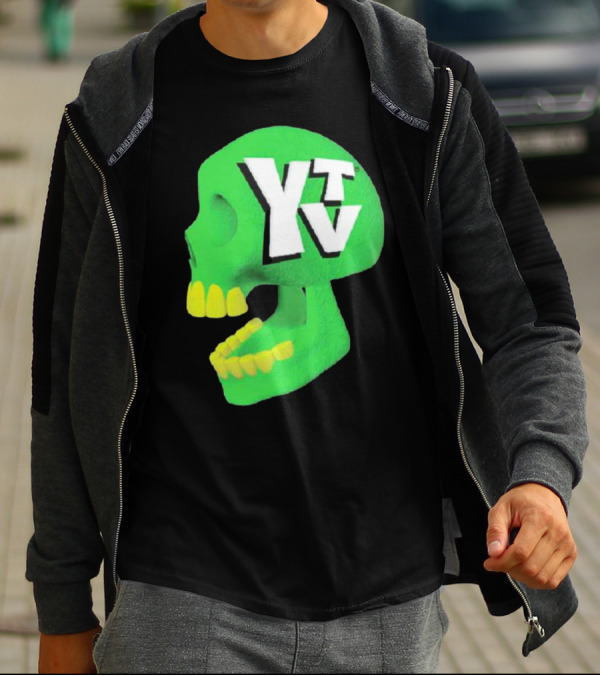Ytv Green Skull Dark Night T-Shirt