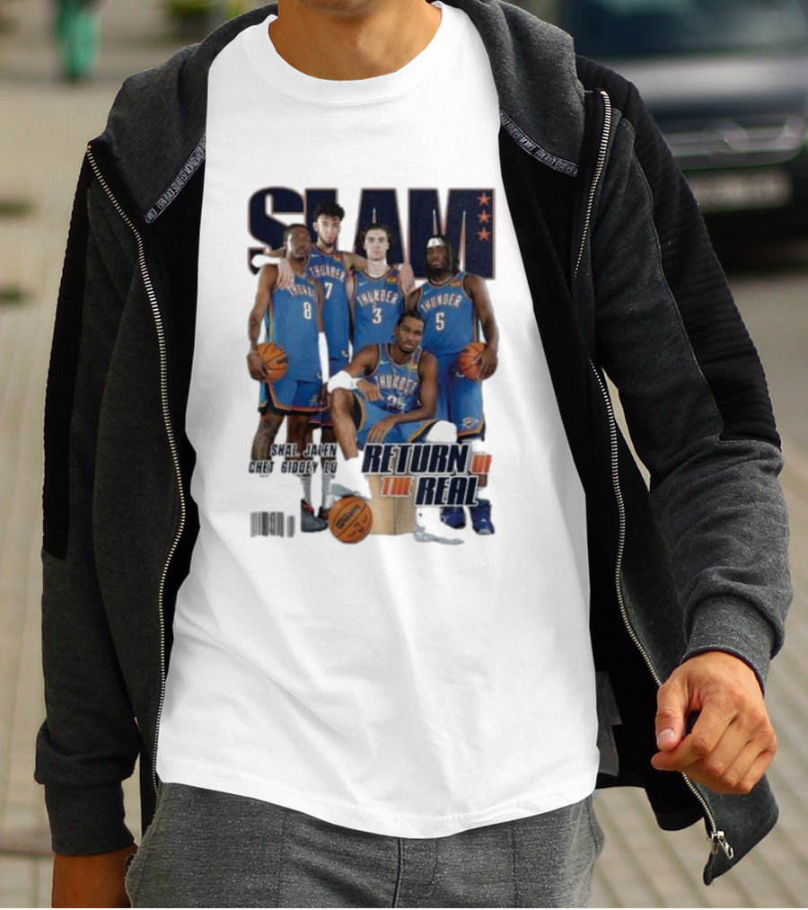 Slam Thunder Legends Return Of The Real Okc Thunder Slam 247 T-Shirt