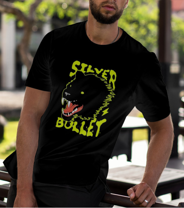 Silver Bullet Werewolf Face Neon T-Shirt