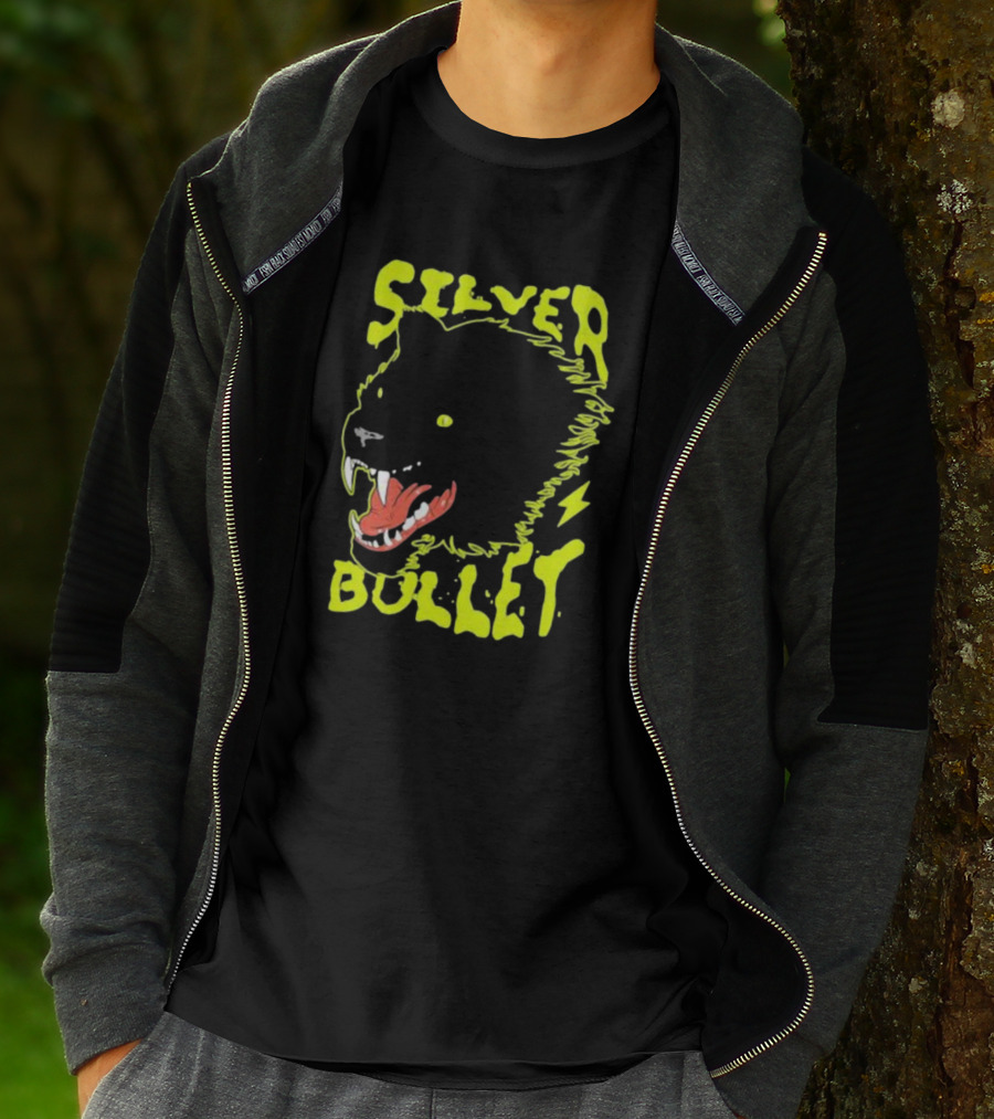 Silver Bullet Werewolf Face Neon T-Shirt