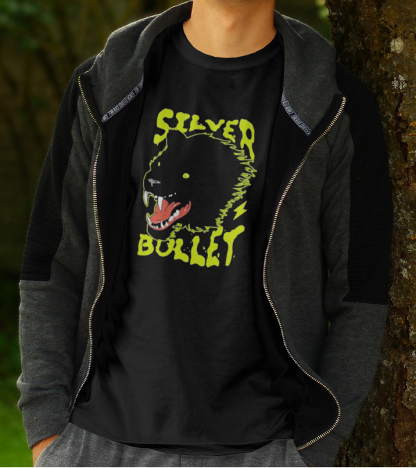 Silver Bullet Werewolf Face Neon T-Shirt