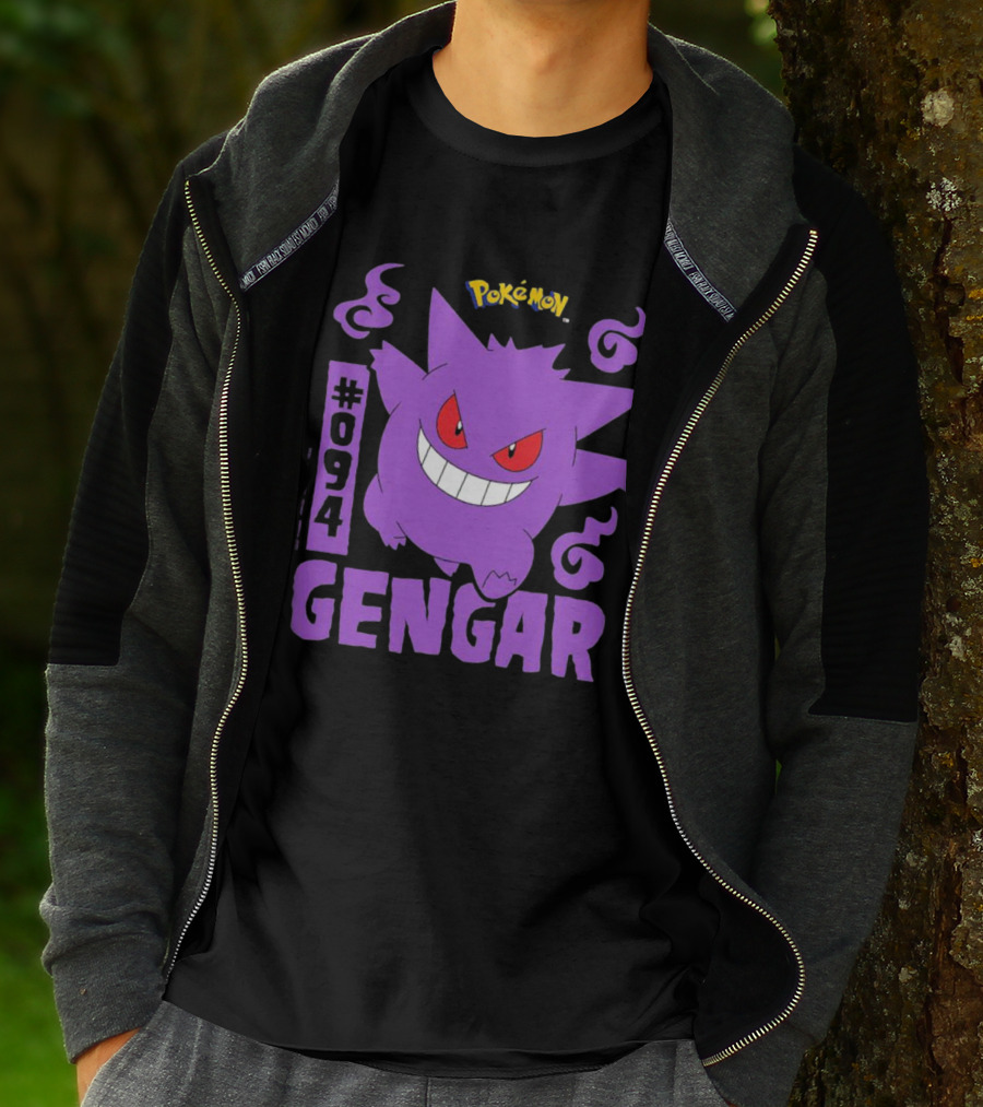 Pokémon #094 Gengar With Iconic Design And Purple T-Shirt
