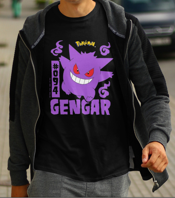 Pokémon #094 Gengar With Iconic Design And Purple T-Shirt