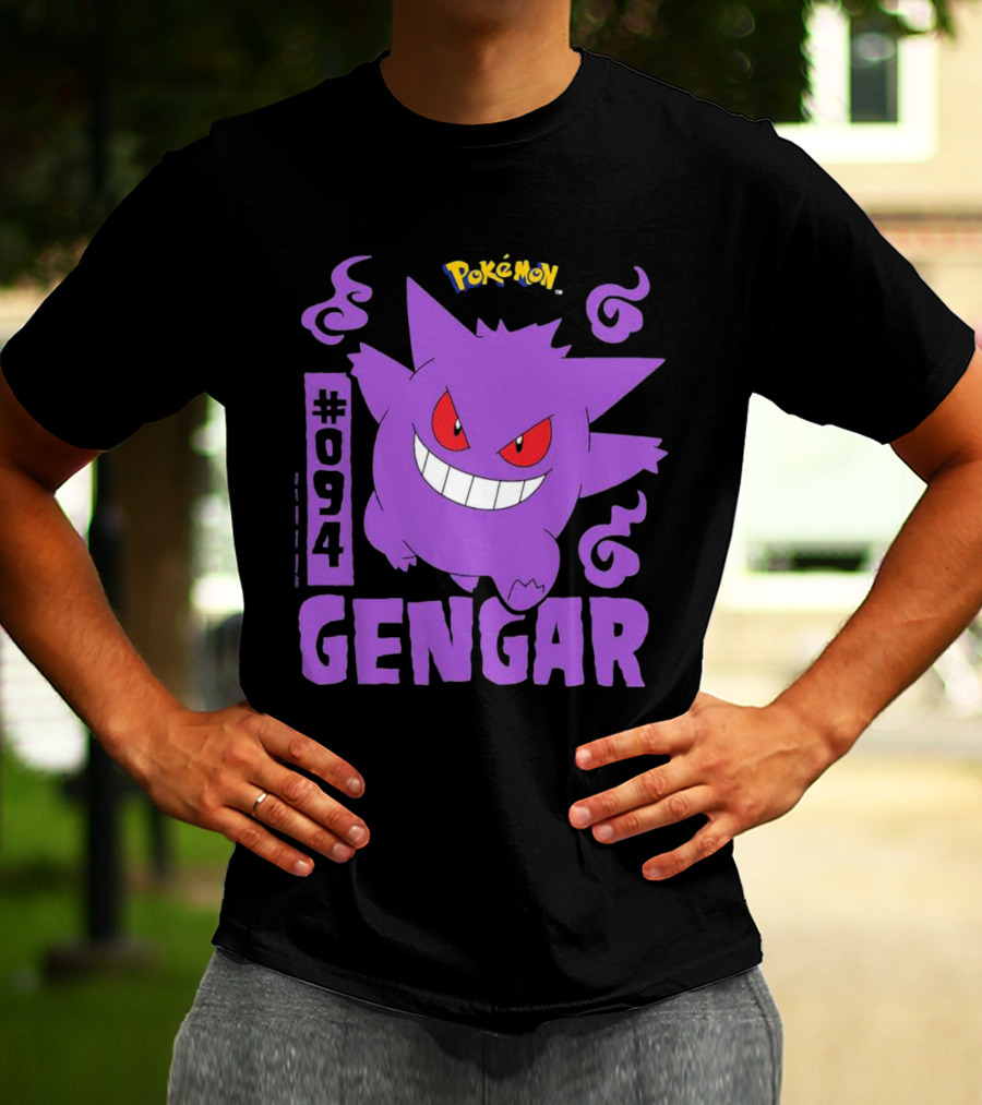 Pokémon #094 Gengar With Iconic Design And Purple T-Shirt
