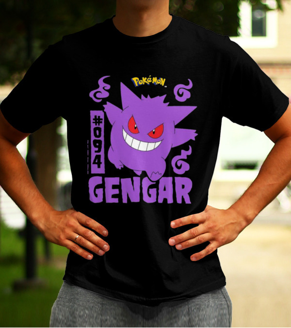 Pokémon #094 Gengar With Iconic Design And Purple T-Shirt