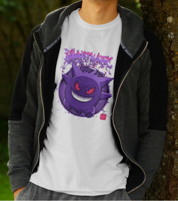 Gengar Nightmare Pokemon Purple Mischief T-Shirt