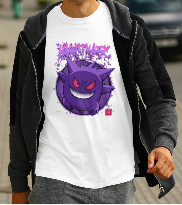 Gengar Nightmare Pokemon Purple Mischief T-Shirt