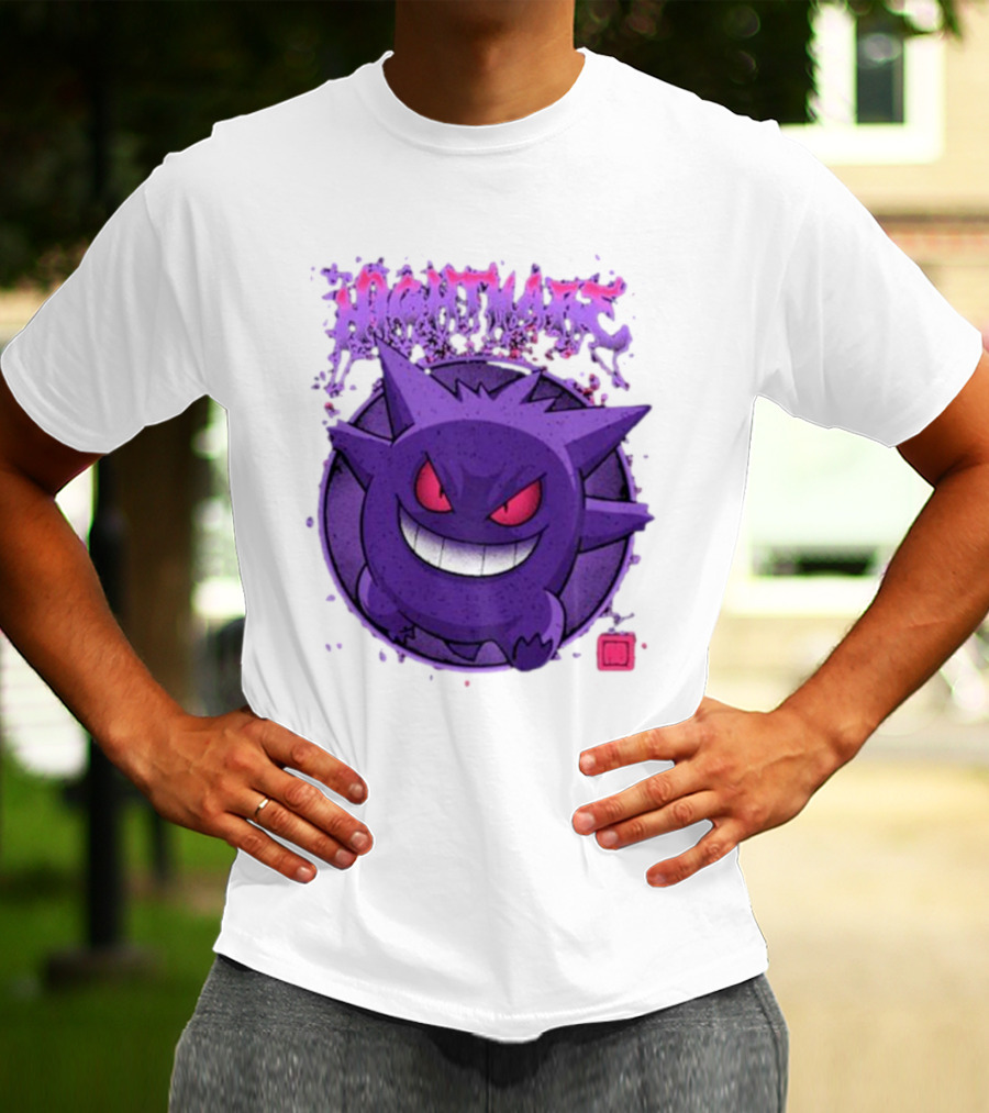 Gengar Nightmare Pokemon Purple Mischief T-Shirt