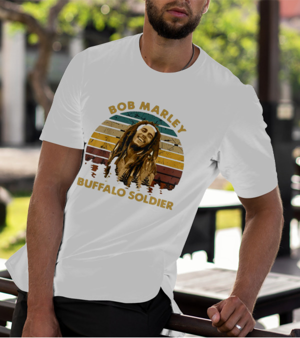 Bob Marley Buffalo Soldier Vintage Retro Sunset T-Shirt