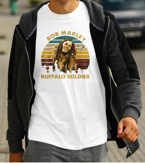 Bob Marley Buffalo Soldier Vintage Retro Sunset T-Shirt