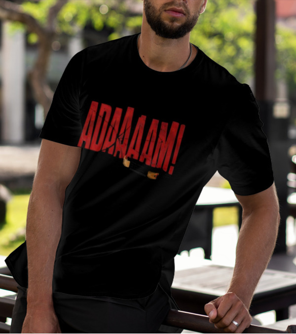 ADAAAAM Red Text Broken Glass T-Shirt