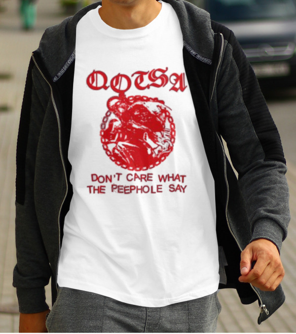 QOTSA Don't Care What The Peephole Say Red Skull T-Shirt
