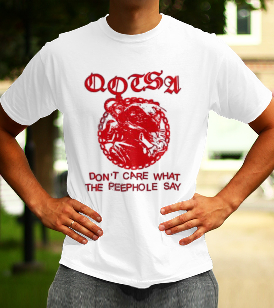 QOTSA Don't Care What The Peephole Say Red Skull T-Shirt