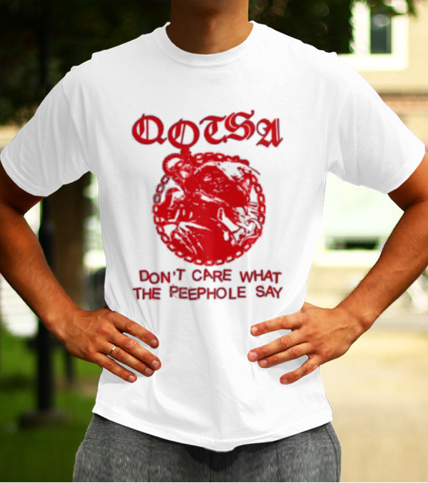 QOTSA Don't Care What The Peephole Say Red Skull T-Shirt