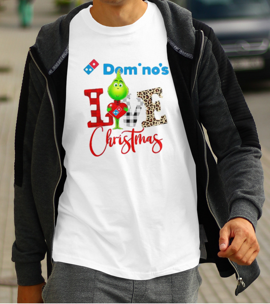 Domino's Grinch Love Christmas T-Shirt