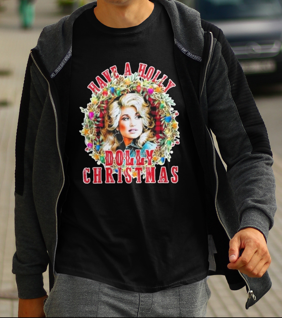 Have A Holly Dolly Christmas Light Up Dolly Parton Mens Womens Kids T-Shirt