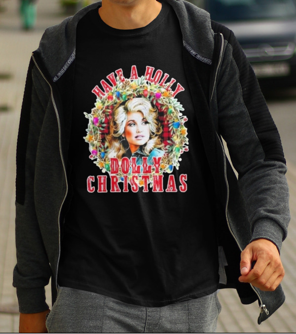 Have A Holly Dolly Christmas Light Up Dolly Parton Mens Womens Kids T-Shirt