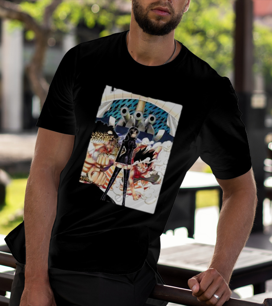 Geo Aw Enies Lobby Arc Animes Luffy Robin Lucci Cannon T-Shirt