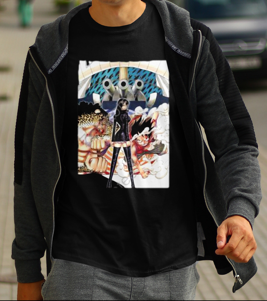 Geo Aw Enies Lobby Arc Animes Luffy Robin Lucci Cannon T-Shirt