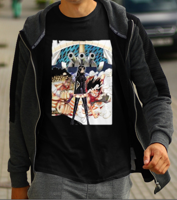 Geo Aw Enies Lobby Arc Animes Luffy Robin Lucci Cannon T-Shirt