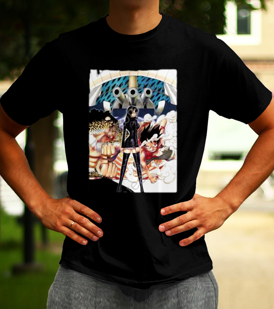 Geo Aw Enies Lobby Arc Animes Luffy Robin Lucci Cannon T-Shirt